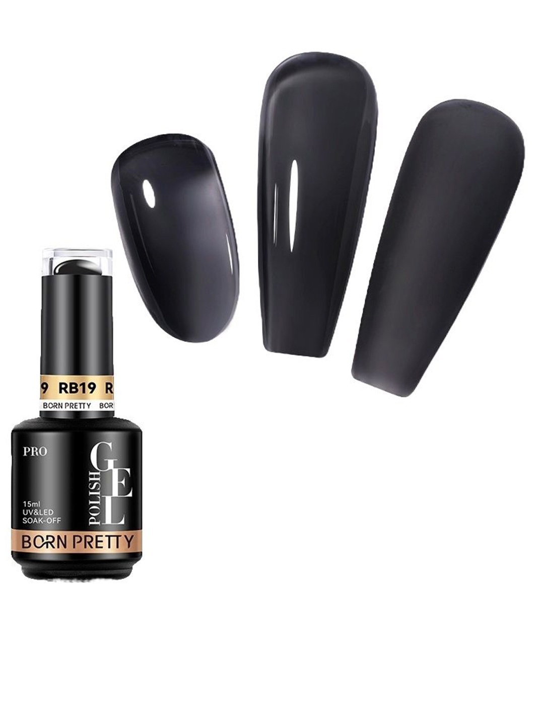 

BORN PRETTY Pro Rubber Base UV Gel Nail Polish - 15 ml - RB19, Black