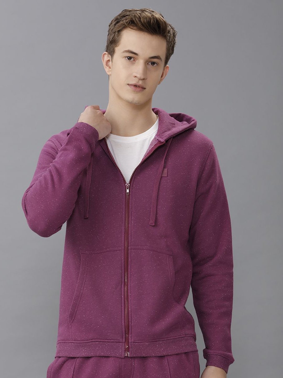 

Voi Jeans Men Hooded Sweatshirt, Purple