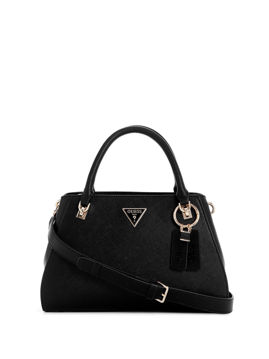 

GUESS Women Textured Structured Handheld Bag, Black