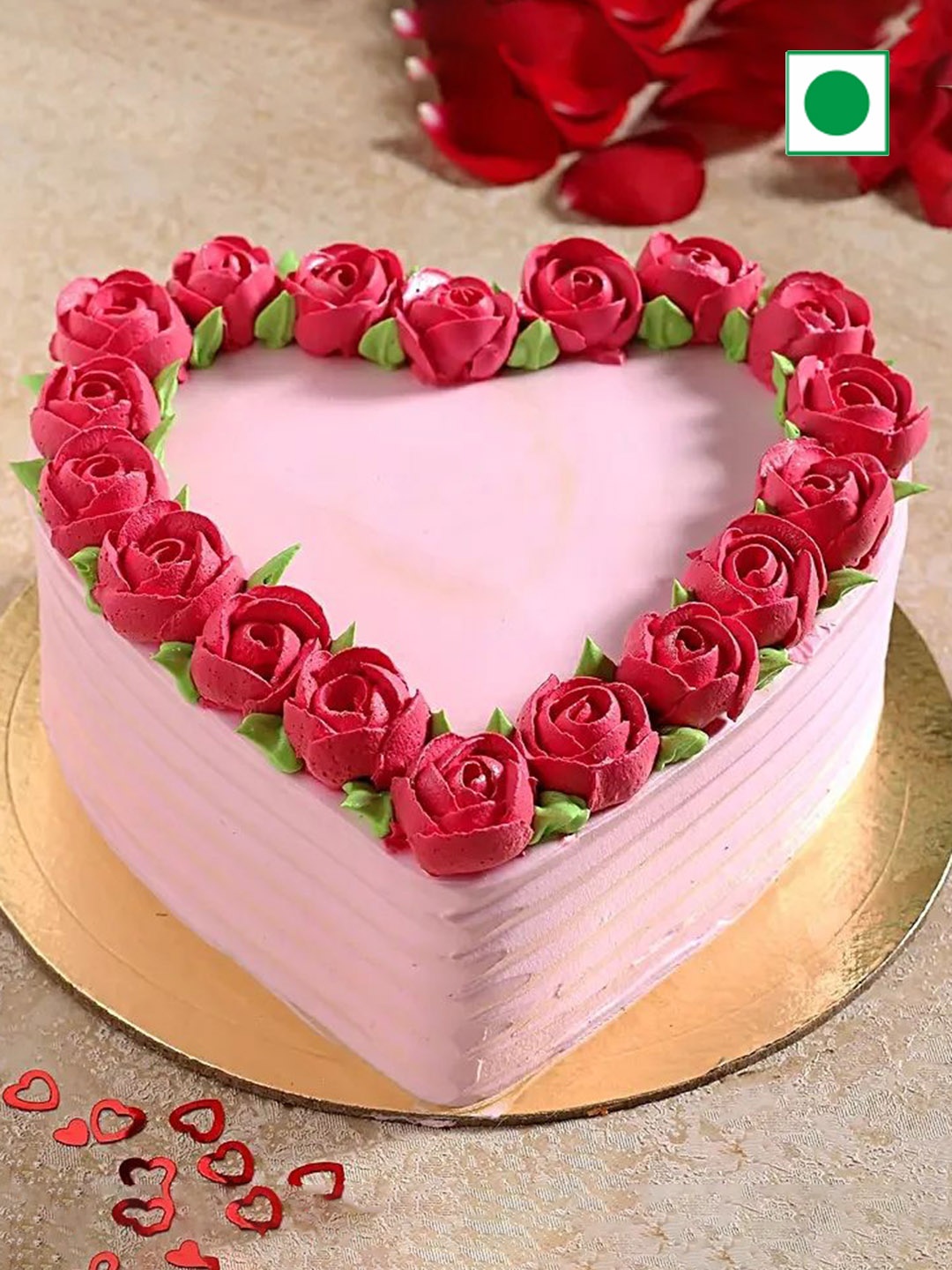 

fnp Chocolate Flavor Eggless Heart Cake-2Kg, Pink