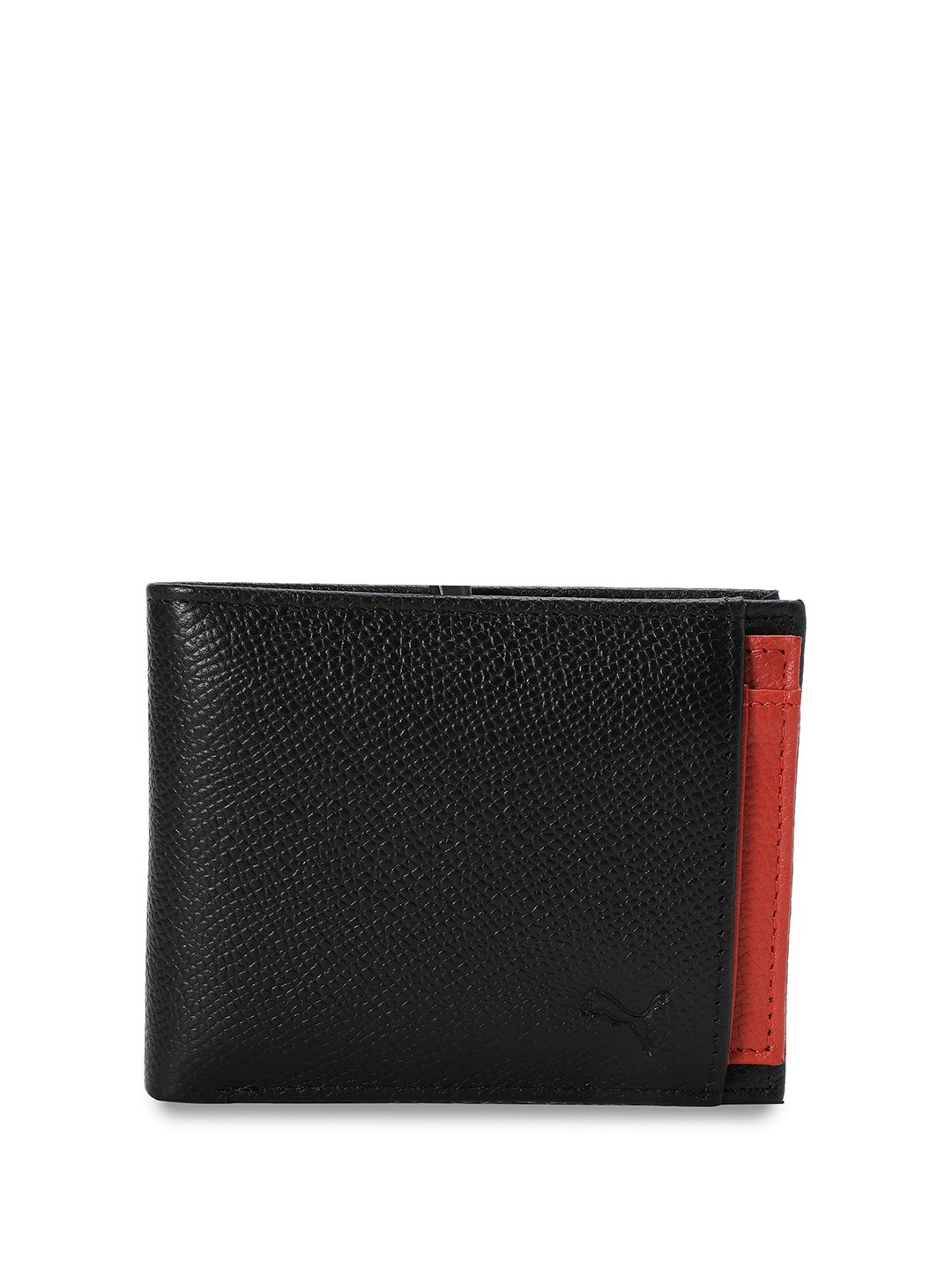 

Puma Unisex Leather 2 in 1 Two Fold Wallet, Black