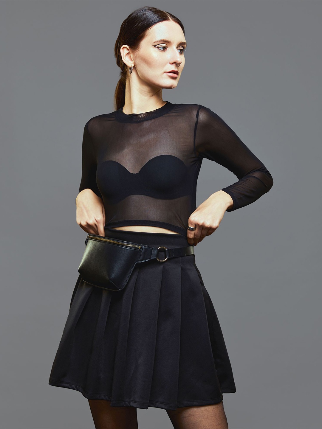 

The Forbidden Fruit Sweet Disposition Pleated Mini Skirt, Black