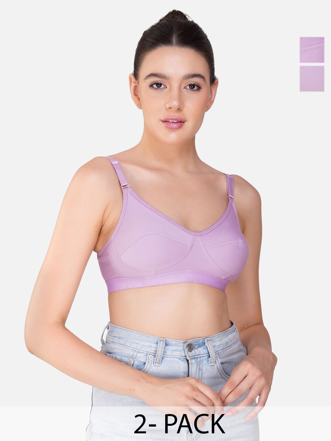 

Teenager Women Breathable Fabric Seamless Proper Fit All Day Comfort Everyday Bra, Lavender