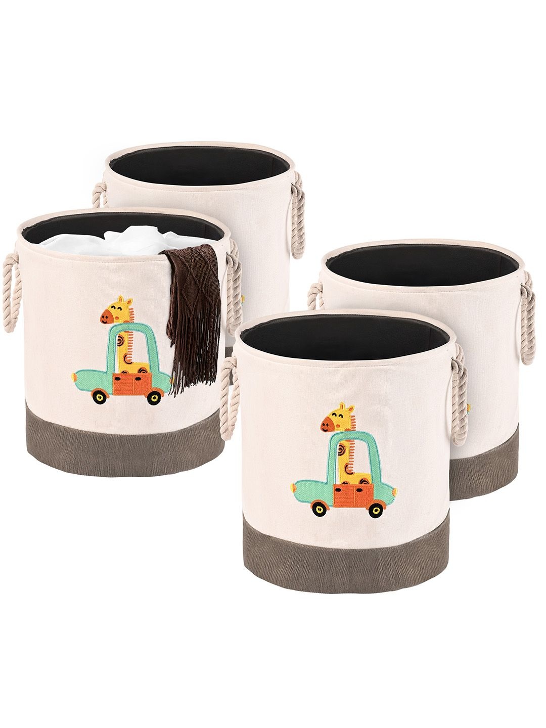 

Kuber Industries Grey Set of 4 Regular Multi-Utility Organisers