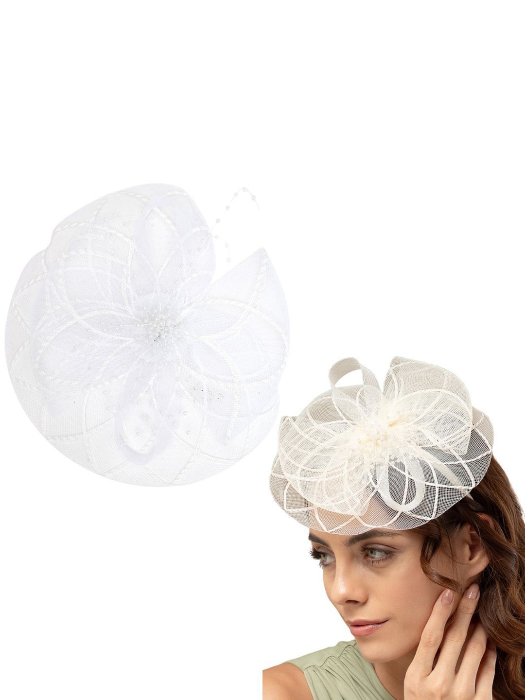 

Radhu & Kabby Women Lace Alligator Hair Clip, White