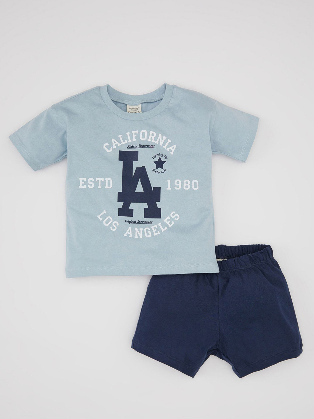 

DeFacto Boys Printed T-shirt with Shorts, Blue