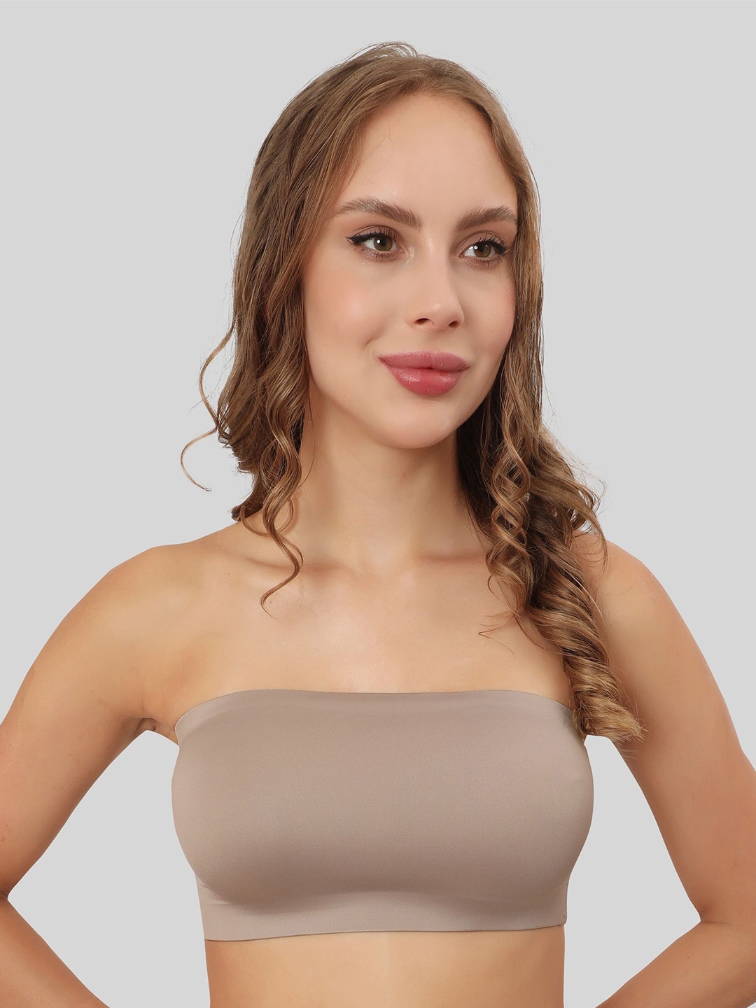 

Glamoras Bandeau Bra Full Coverage, Grey