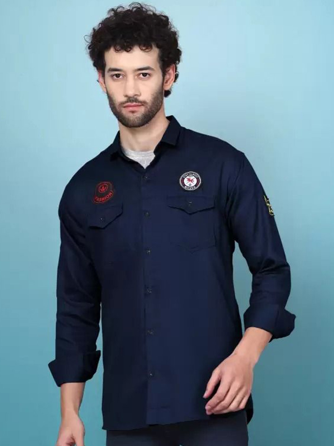 

GREENFLAIR Men Opaque Casual Shirt, Navy blue