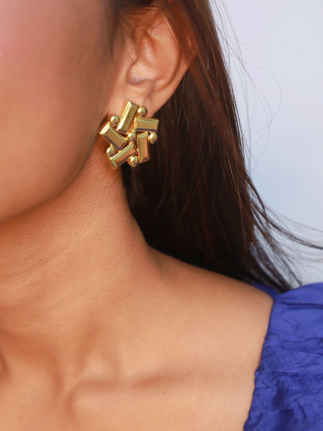 

House of Pehr Gold Plated Stunning Studs Earrings