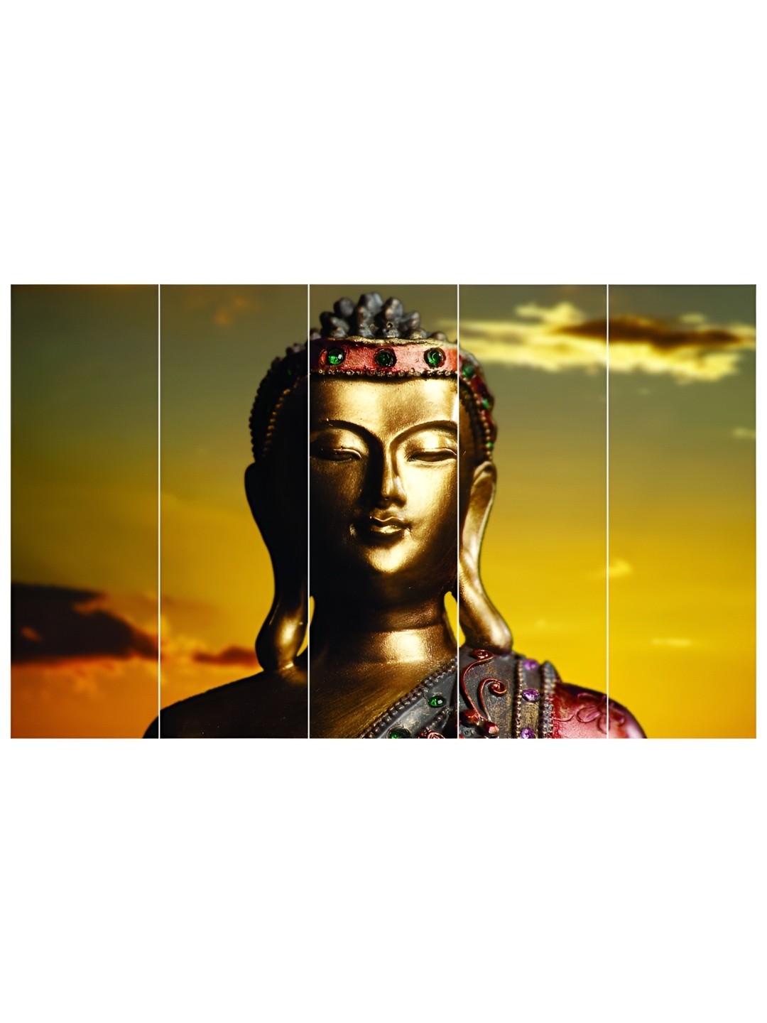

Inephos Brown 5 Piece Religious Buddha Vinyl Wall Art