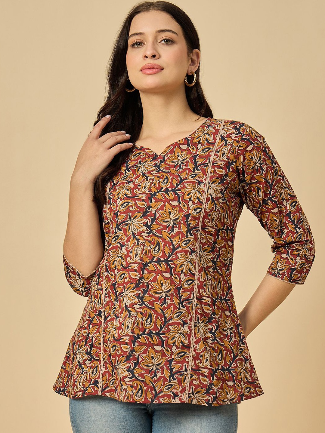 

Azira Printed Tunic, Maroon