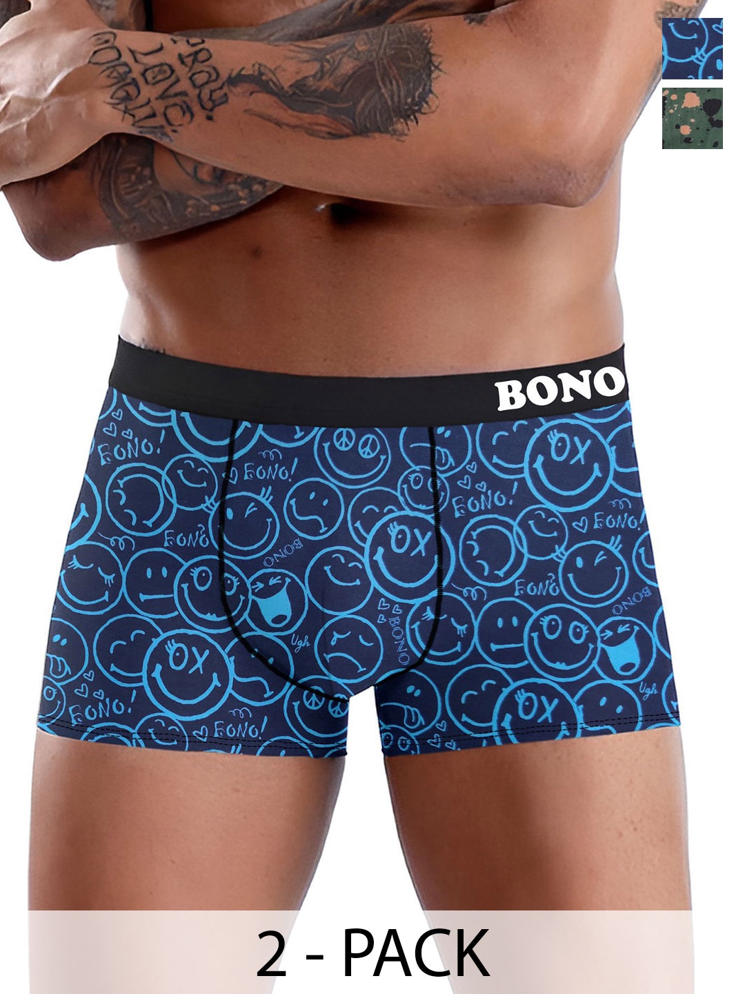 

DISPENSER Men Pack Of 2 Printed Breathability Trunks C11-C12-M, Blue