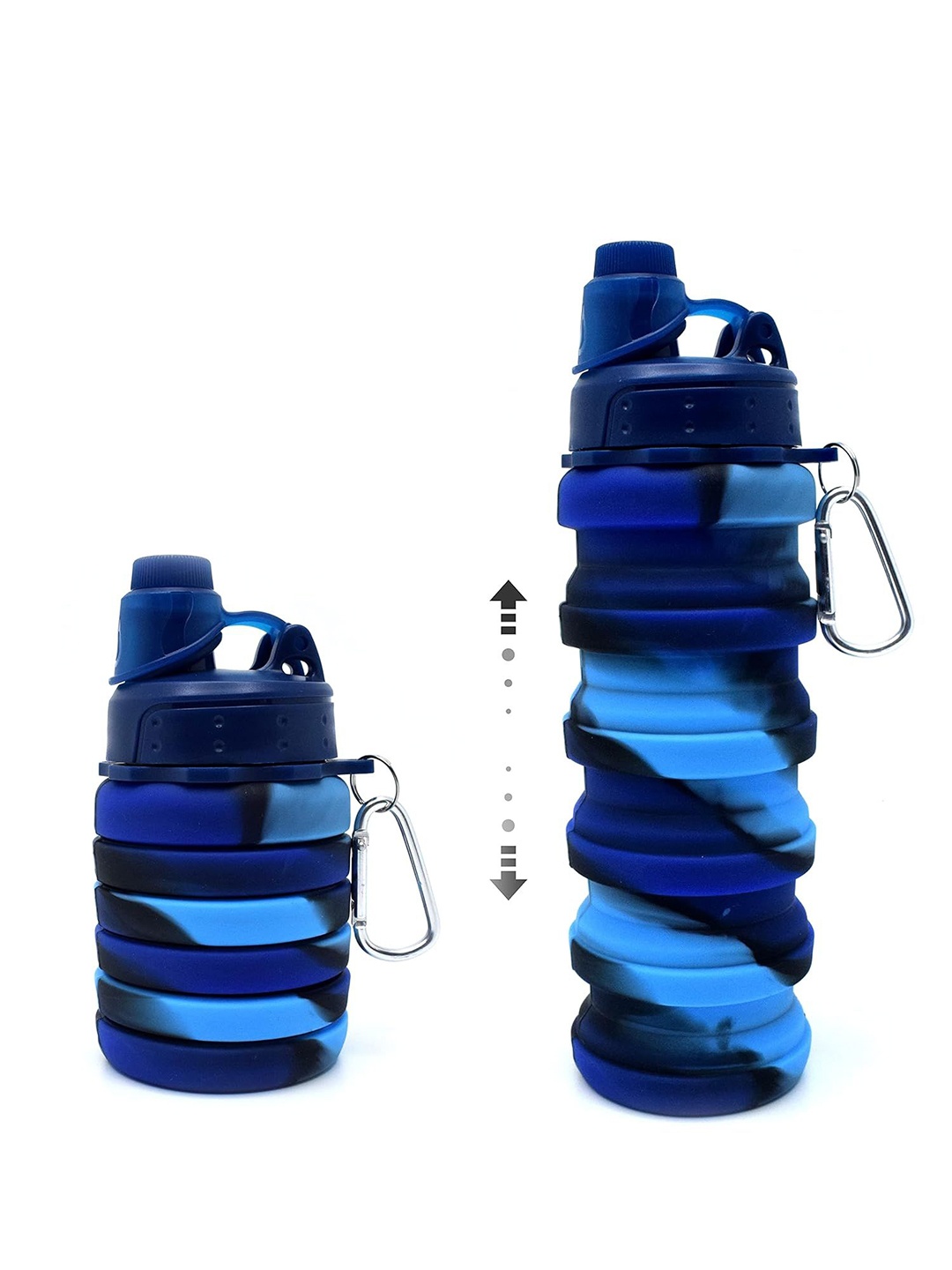 

SALPITOYS Printed Silicon Sipper Water Bottle, Blue