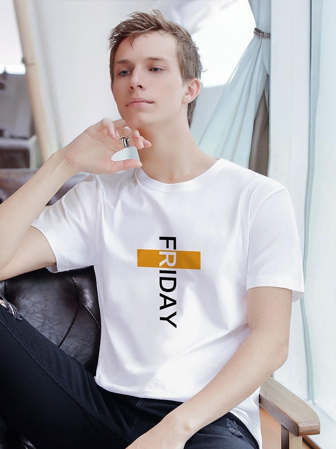 

StyleCast Men Typography Printed Round Neck T-shirt, White