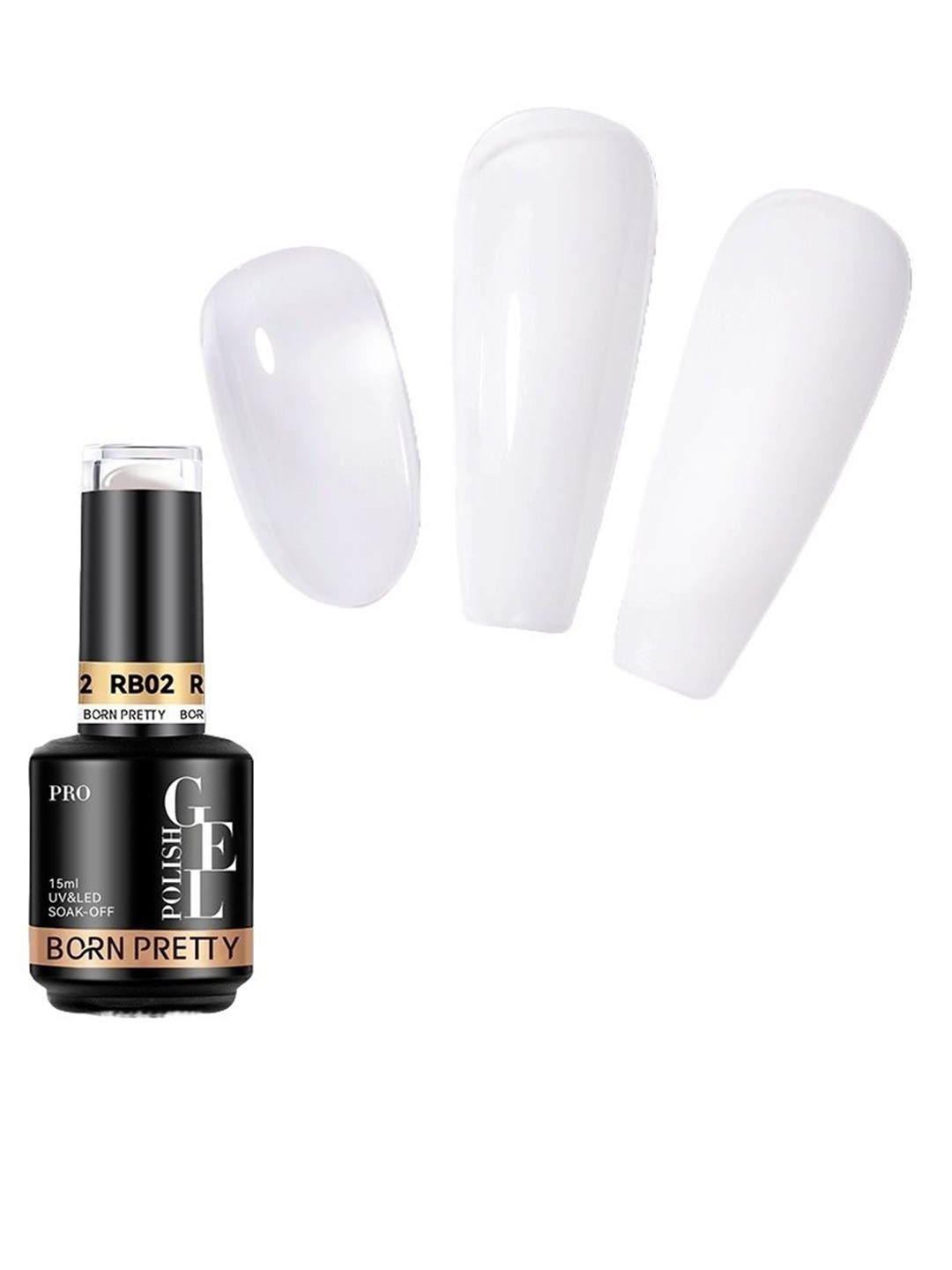 

BORN PRETTY Pro Rubber Base Long Wearing UV Gel Nail Polish - 15 ml - RB02, White