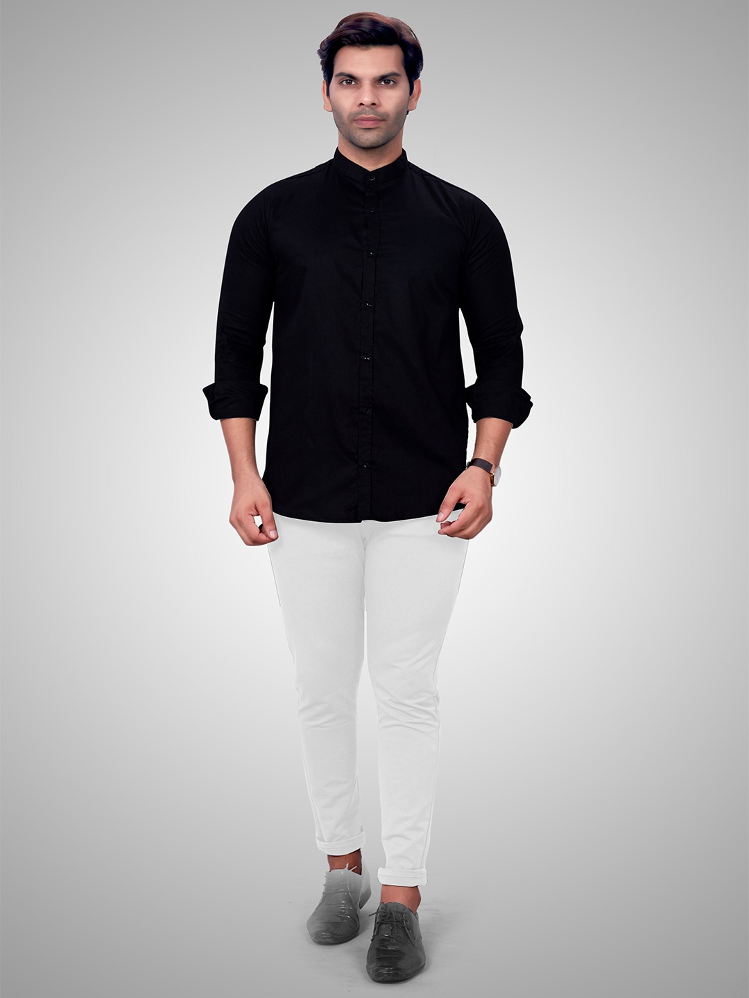 

SKY GLOBAL Men Opaque Casual Shirt, Black