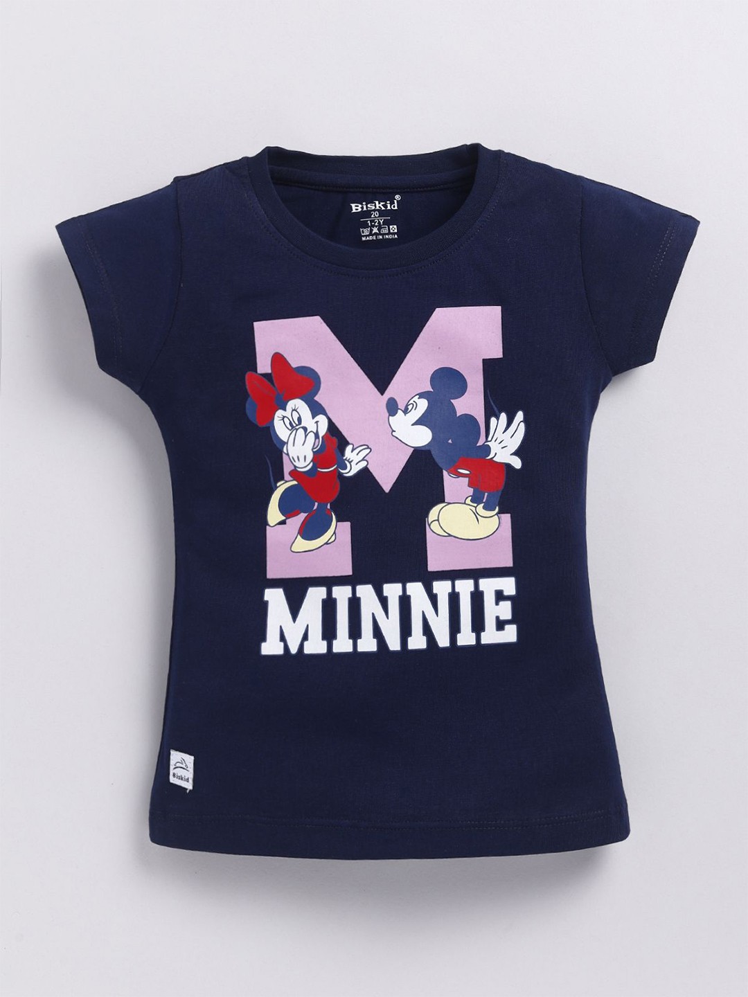 

Annie Girls Disney Printed Cotton Top, Navy blue