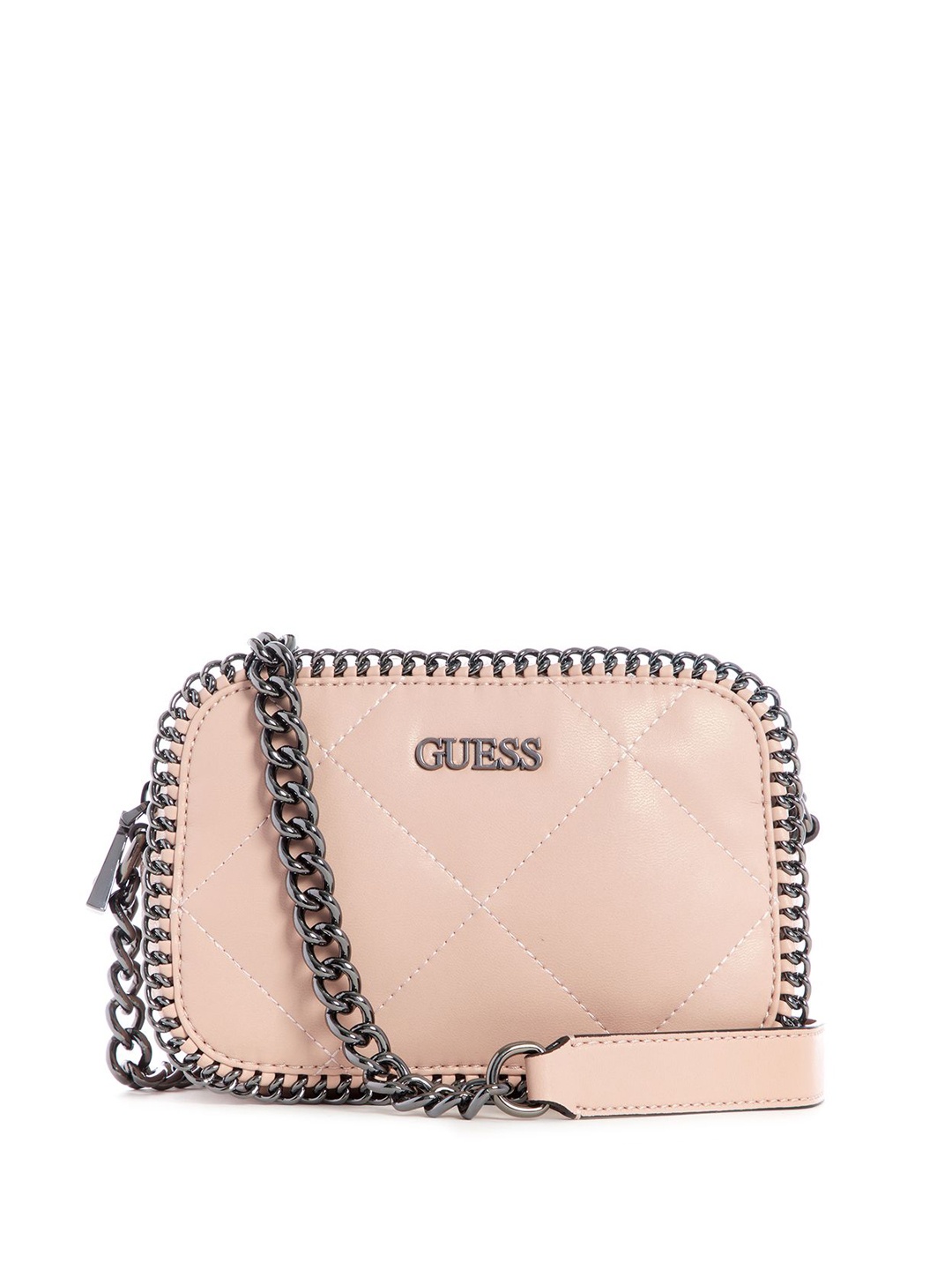 

GUESS Textured PU Shopper Shoulder Bag with Applique, Pink