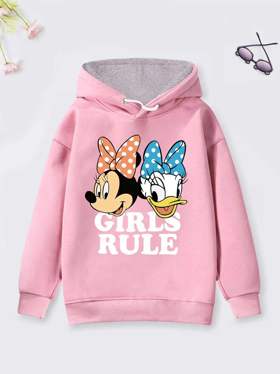 

Disney By Miss and Chief Girls Printed Hooded Sweatshirt, Pink