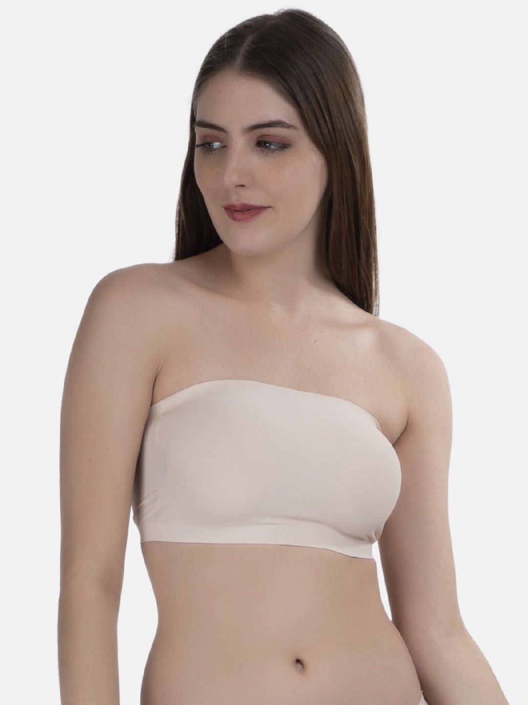 

Poftik Bandeau Bra Medium Coverage Lightly Padded, Beige