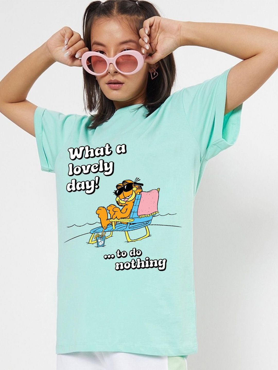 

Bewakoof Women Garfield Printed T-shirt, Green