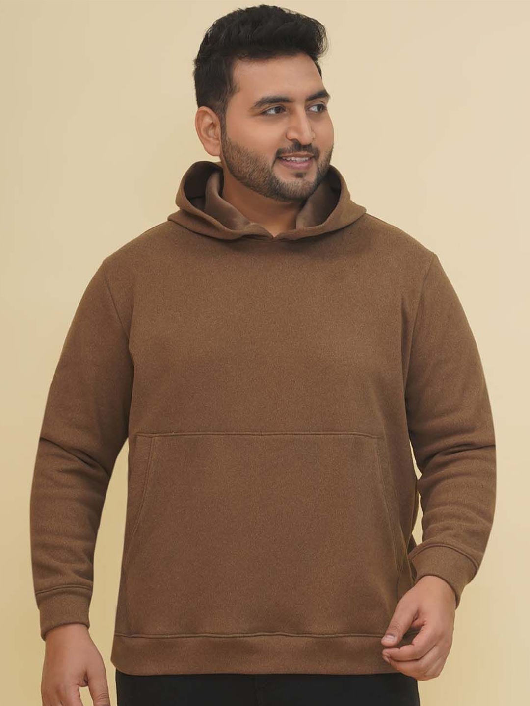 

John Pride Men Hooded Sweatshirt, Brown