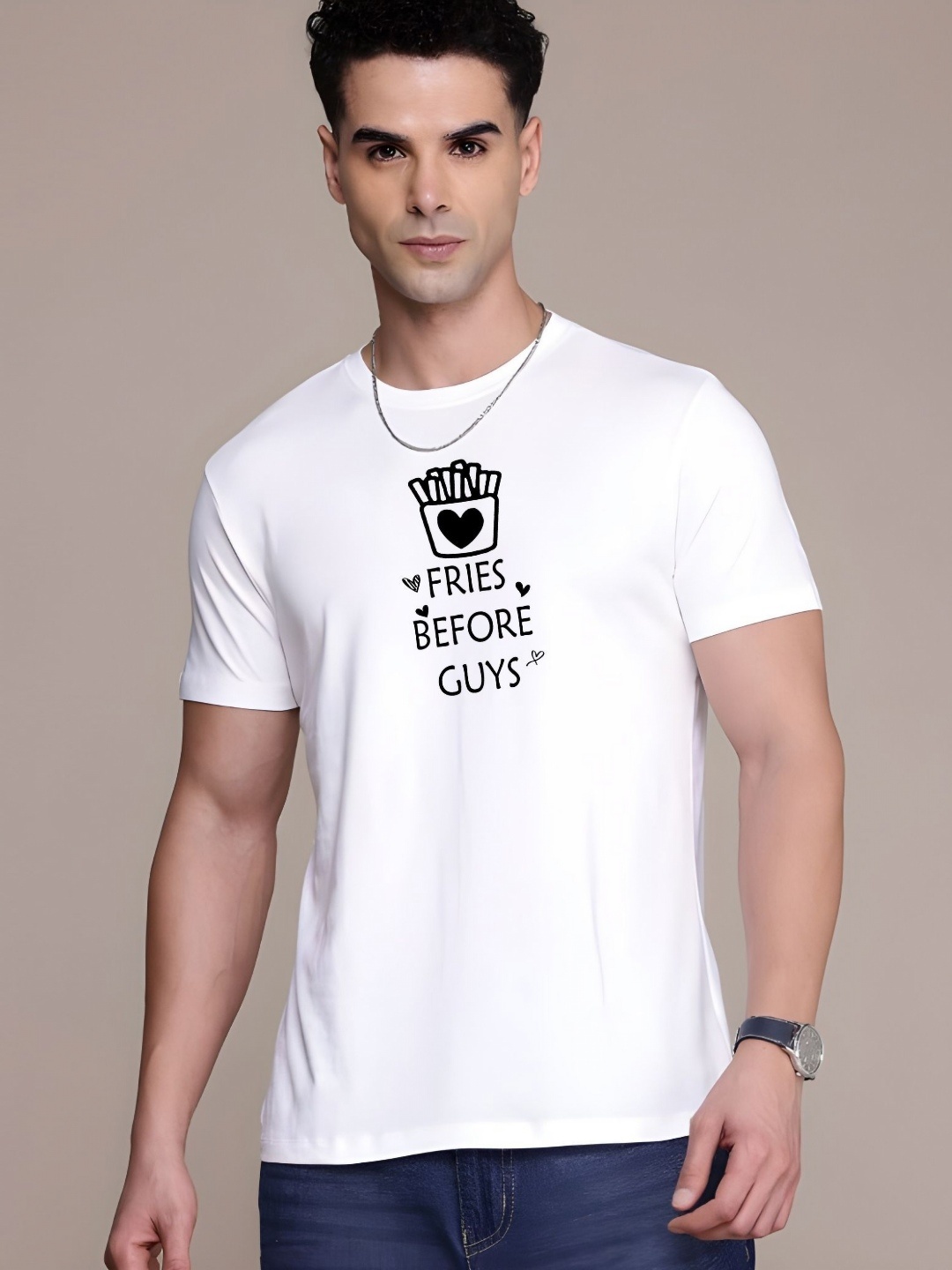 

SZN Men Typography Printed Round Neck Cotton T-shirt, White