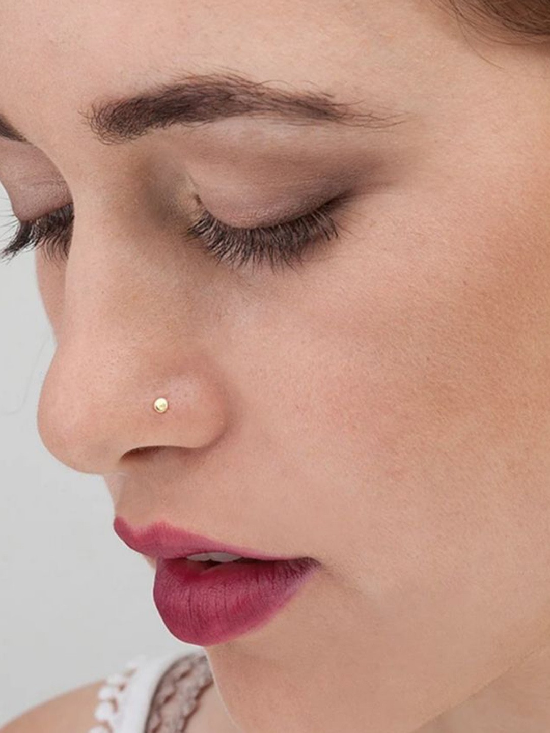 

Abhooshan Silver-Plated Stud Nosepin, Gold