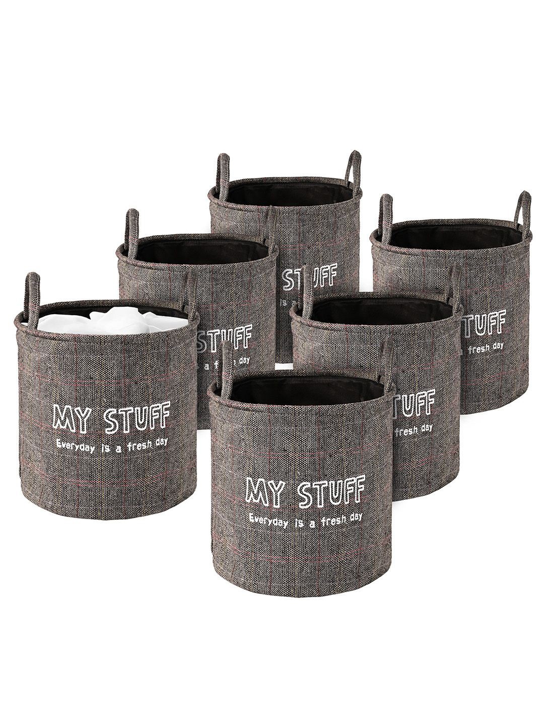

Kuber Industries Grey Set of 6 Regular Multi-Utility Organisers