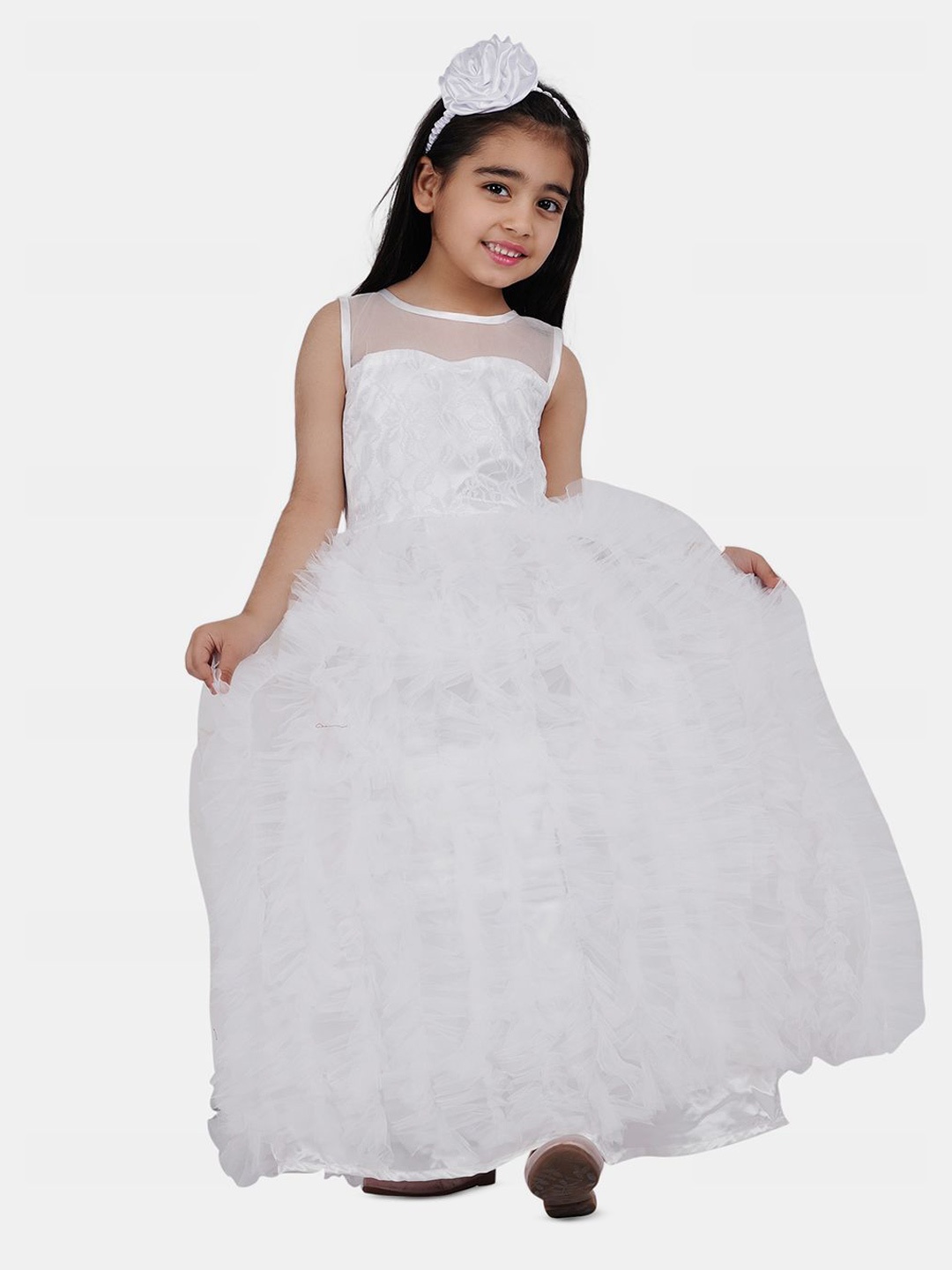 

Wow Princess Girls Fit and Flare Maxi Dress, White