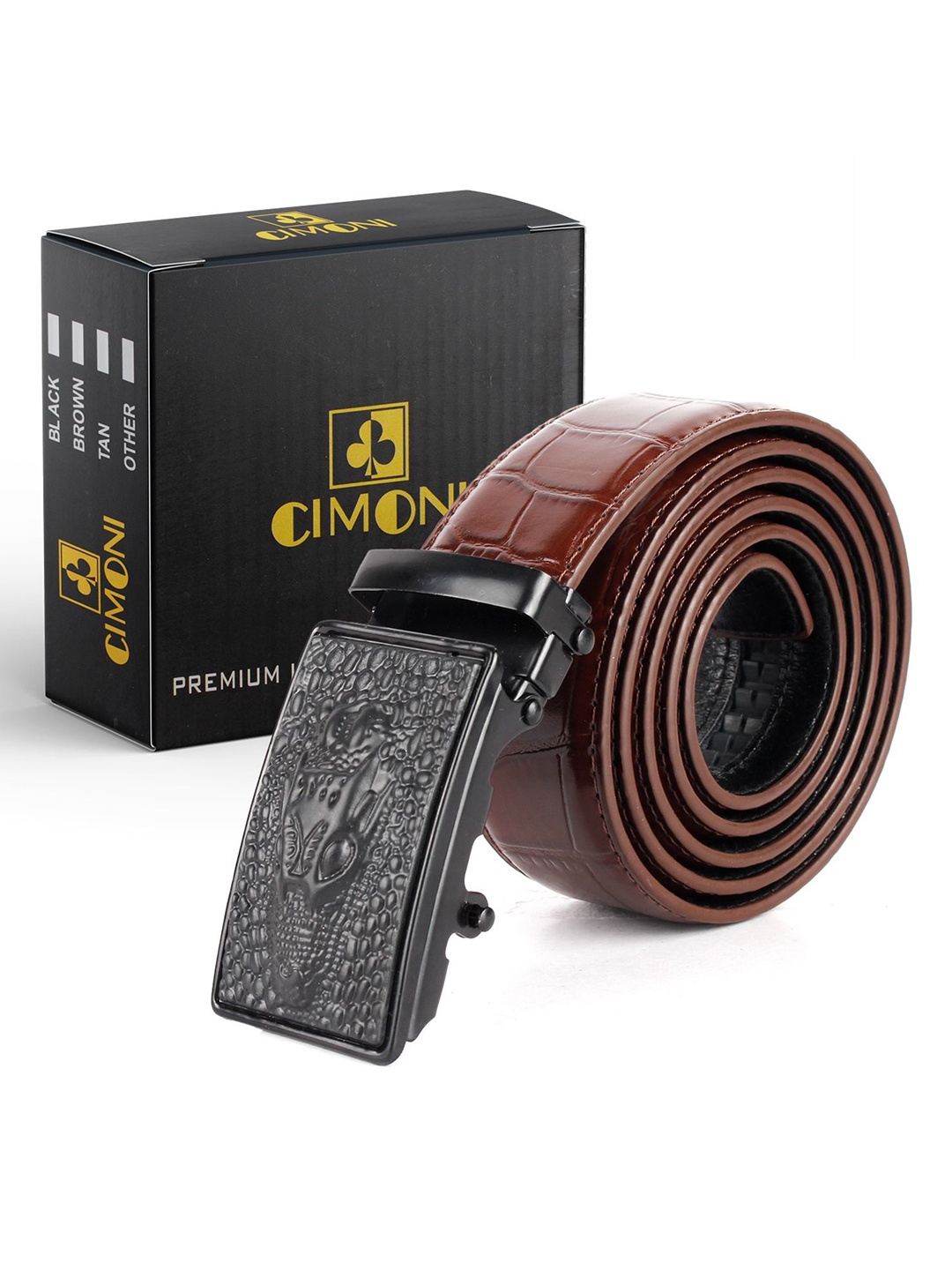 

CIMONI Men Textured Belt, Brown