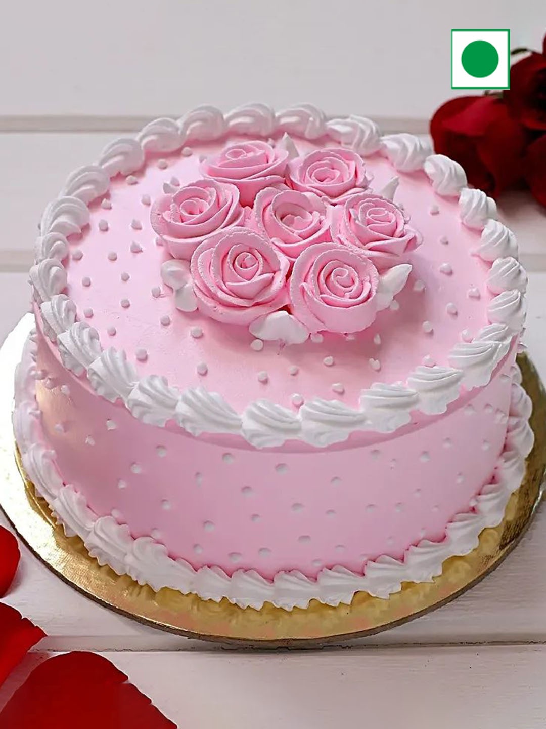 

fnp Chocolate Flavor Eggless RoundCake1Kg, Pink