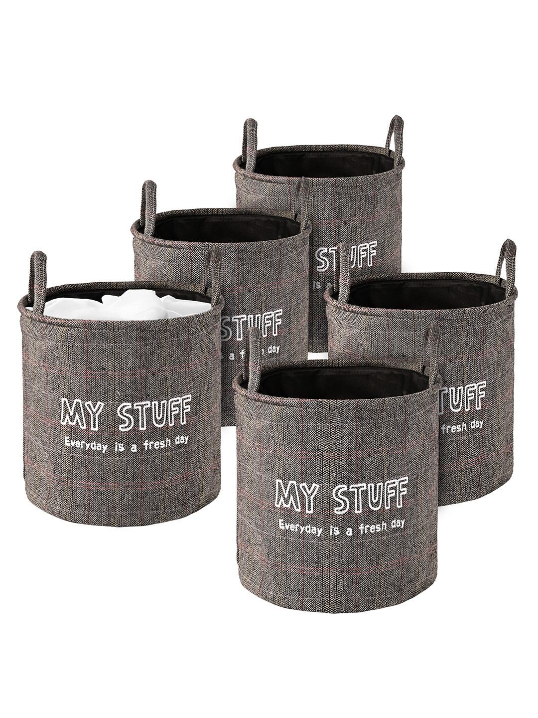 

Kuber Industries Grey Set of 5 Regular Multi-Utility Organisers