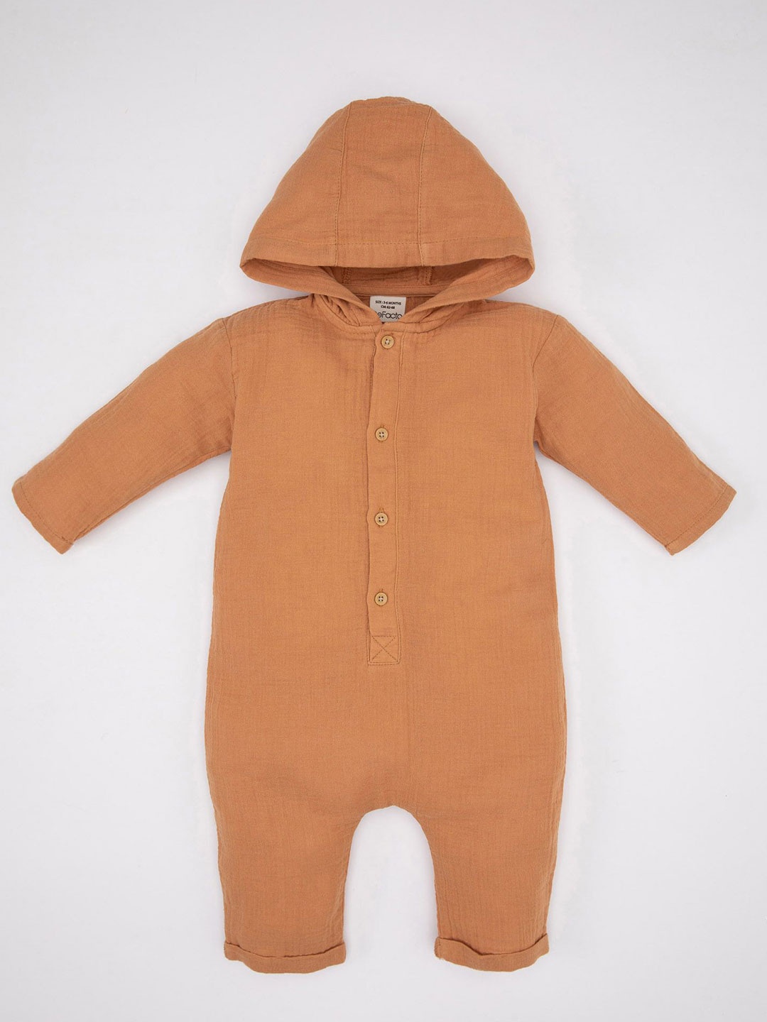 

DeFacto Boys Pure Cotton Hooded Rompers, Camel brown
