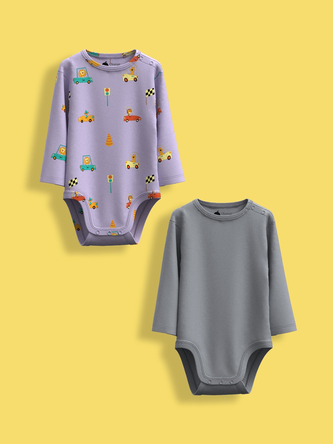 

Orange Sugar Infants Pack Of 2 Printed Cotton Bodysuits