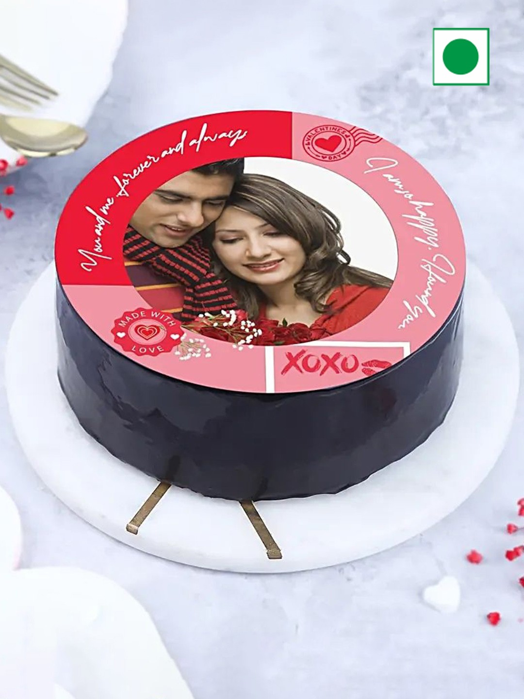 

fnp Personalised Chocolate Flavor Eggless RoundCake-500g, Brown