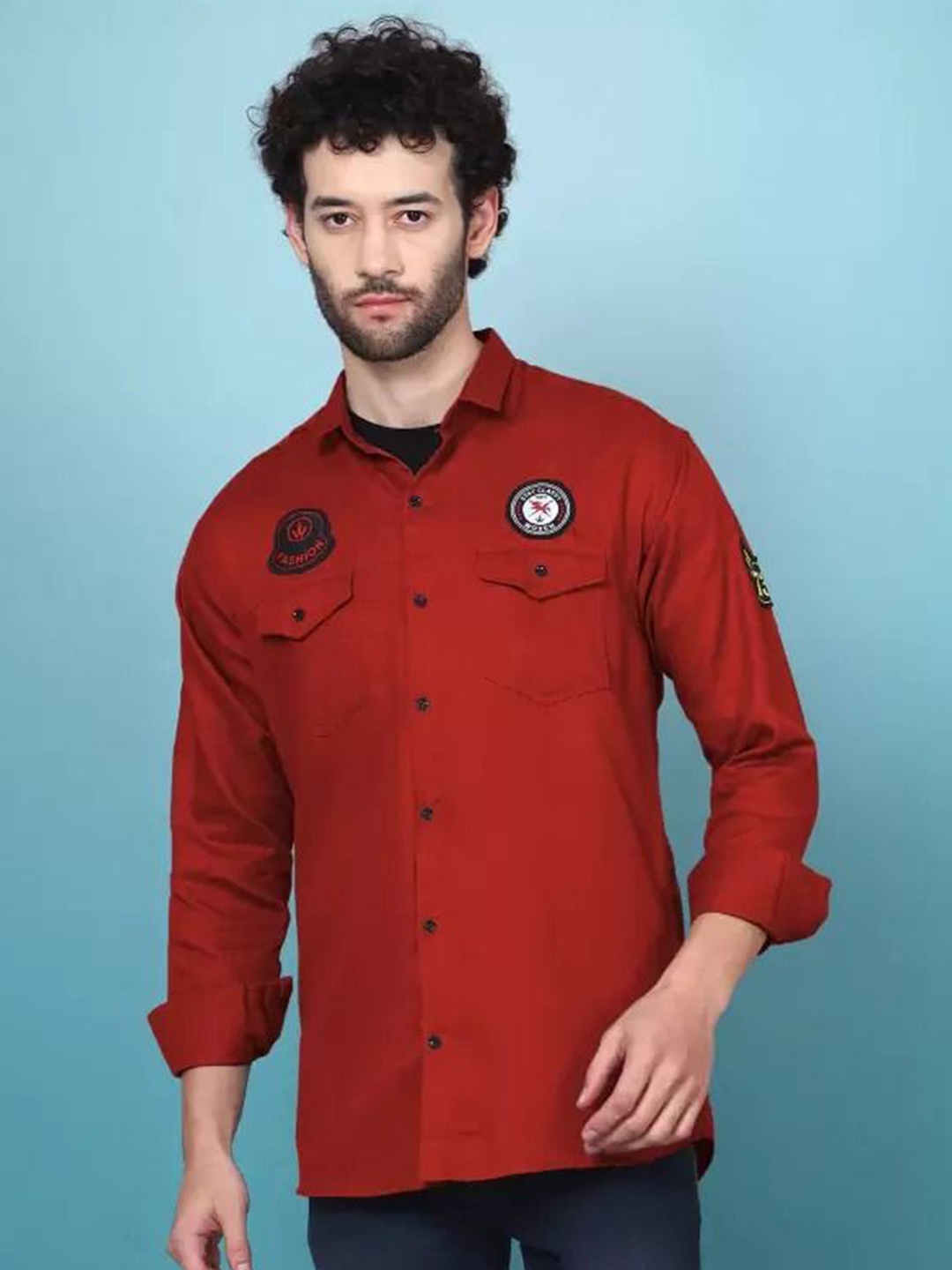 

GREENFLAIR Men Opaque Casual Shirt, Red