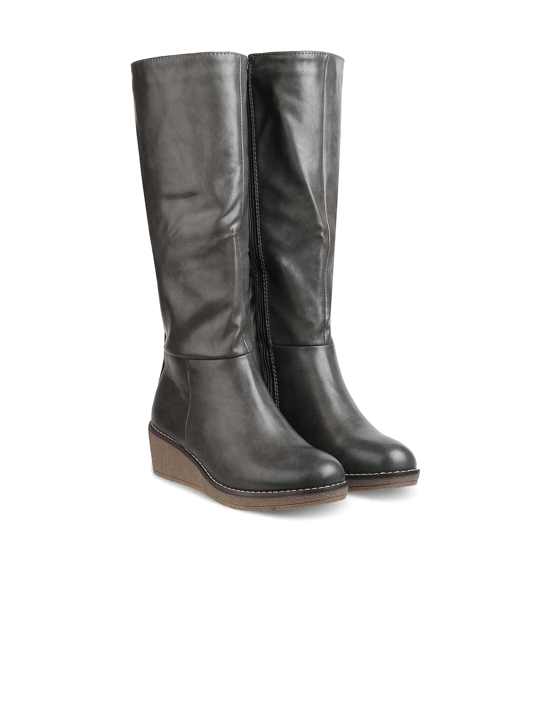 

Tresmode The Alavus Grey Women Knee-Length Boots, Coffee brown
