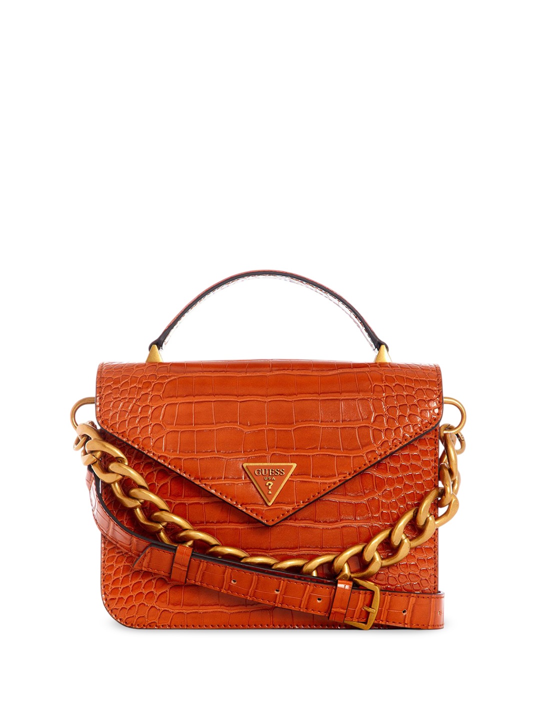 

GUESS Textured PU Structured Satchel with Quilted, Red