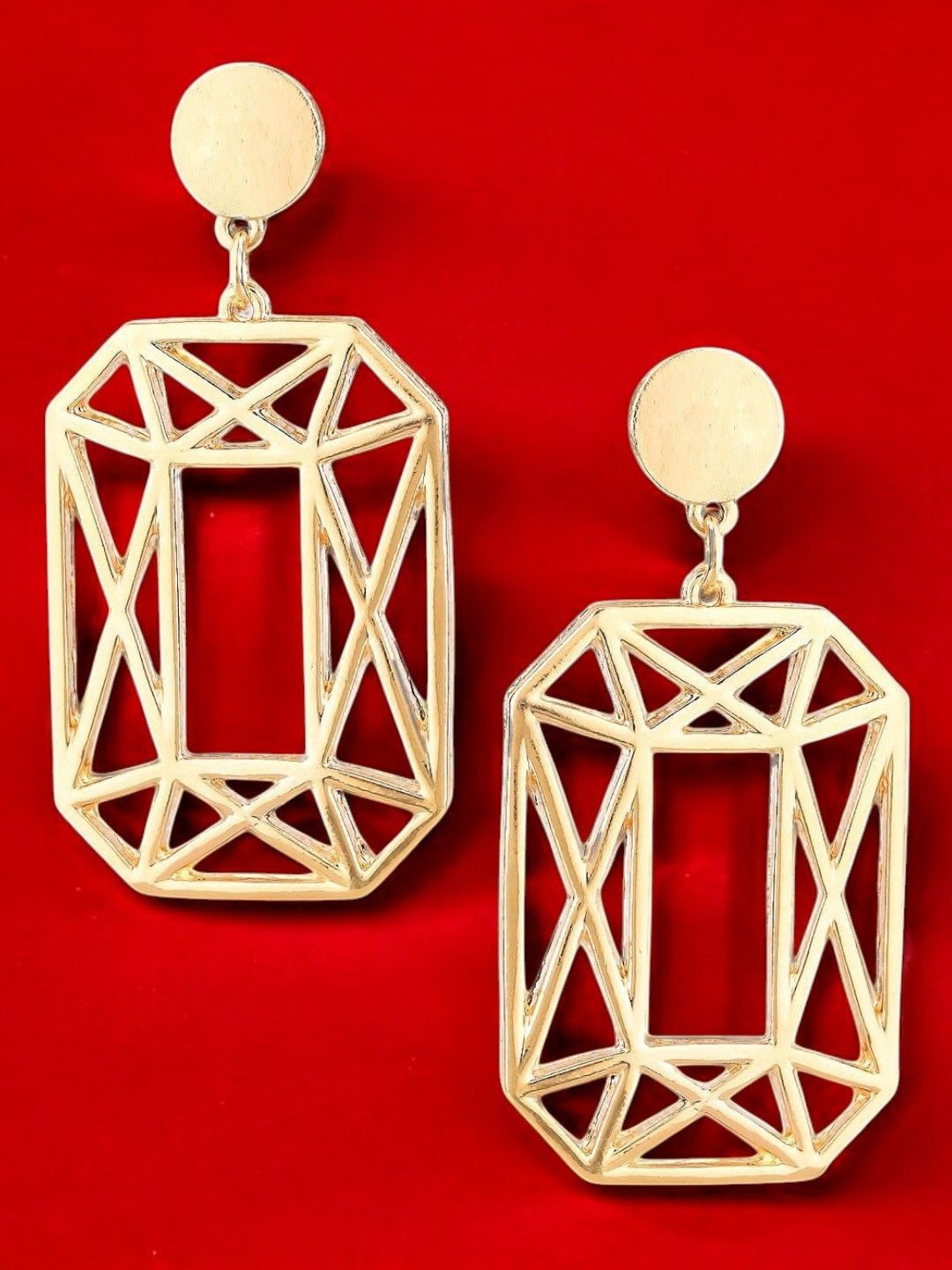 

OOMPH Geometric Shaped Drop Earrings, Gold