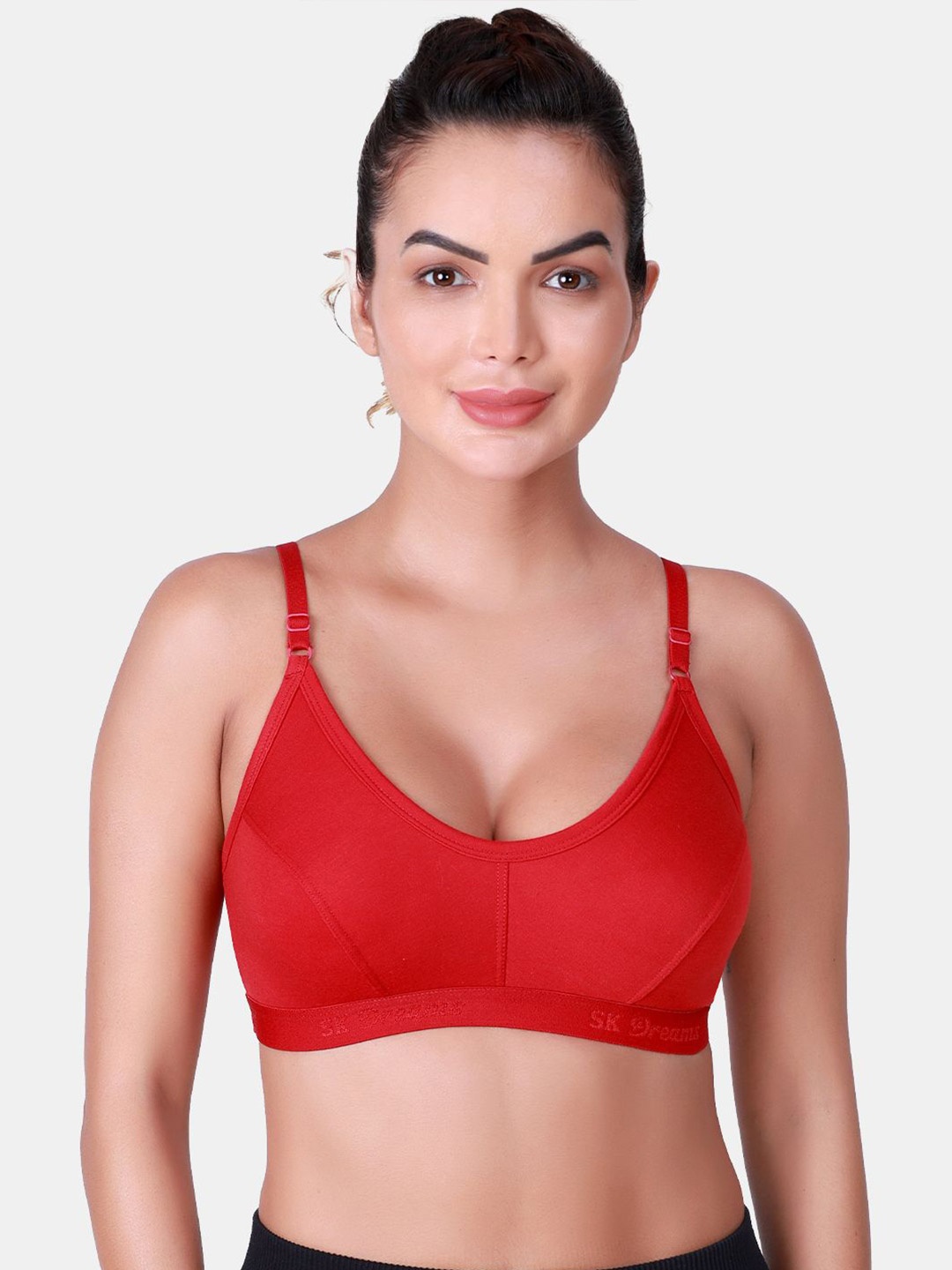 

SKDREAMS Women Cut and Sew Full Coverage Bra, Maroon