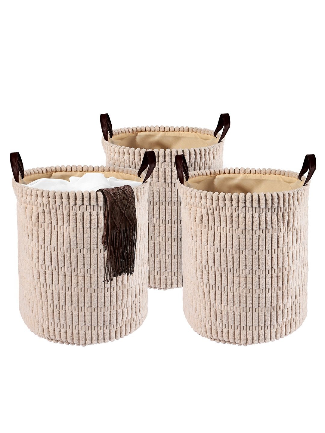 

Kuber Industries White Set of 3 Regular Multi-Utility Organisers