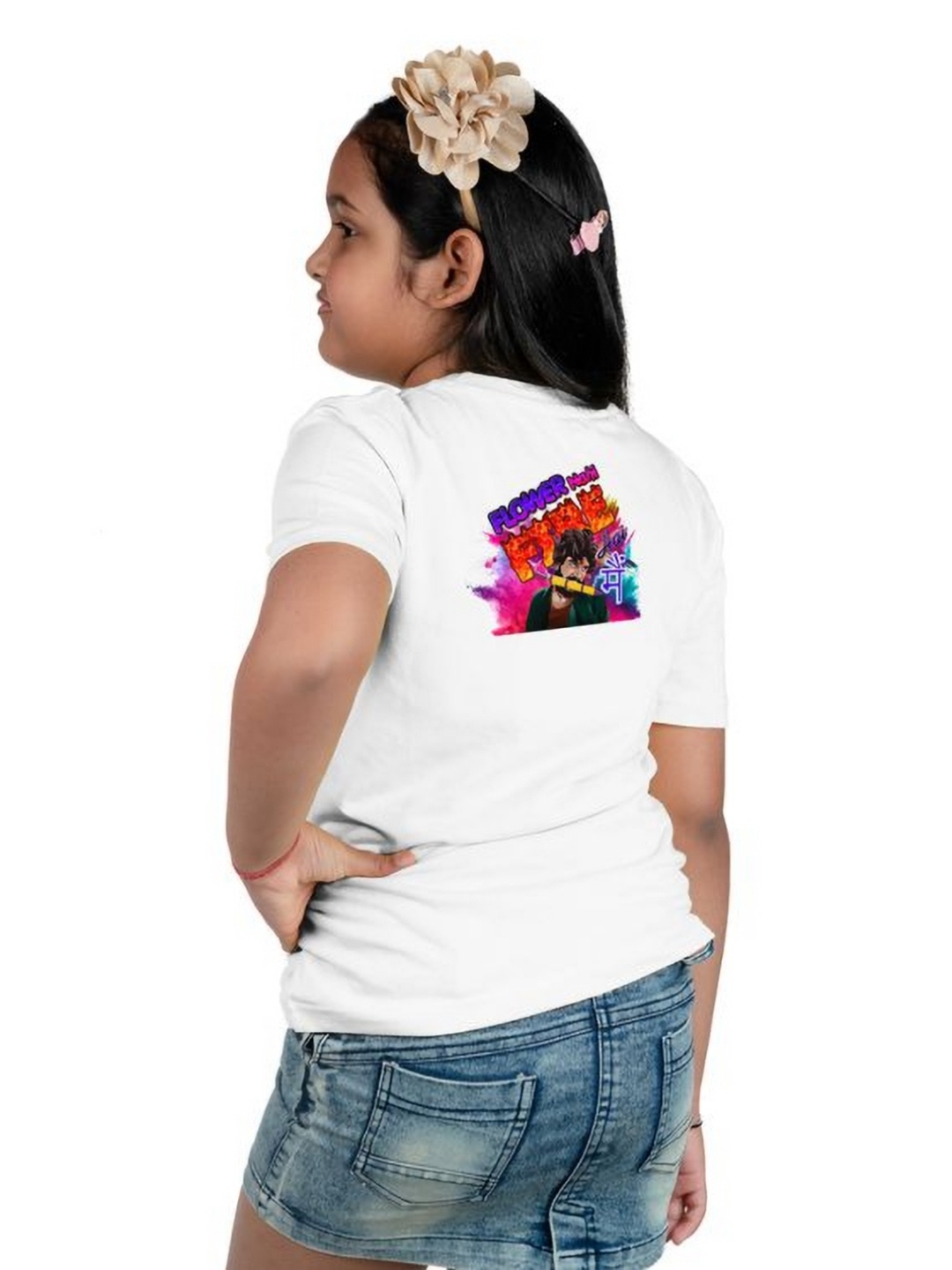 

Chombooka Girls Graphic Printed Round Neck T-shirt, White