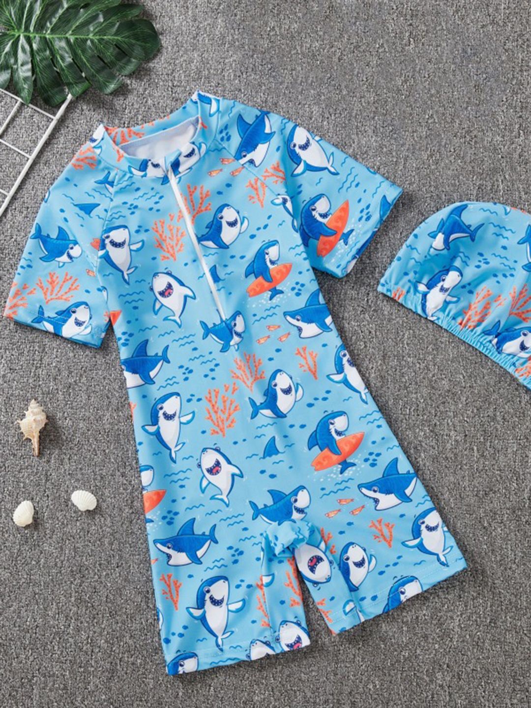 

YK Girls Printed Round Neck Leg Suit, Blue