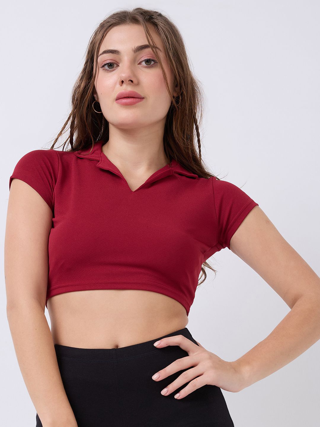 

SZN Crop Top, Maroon