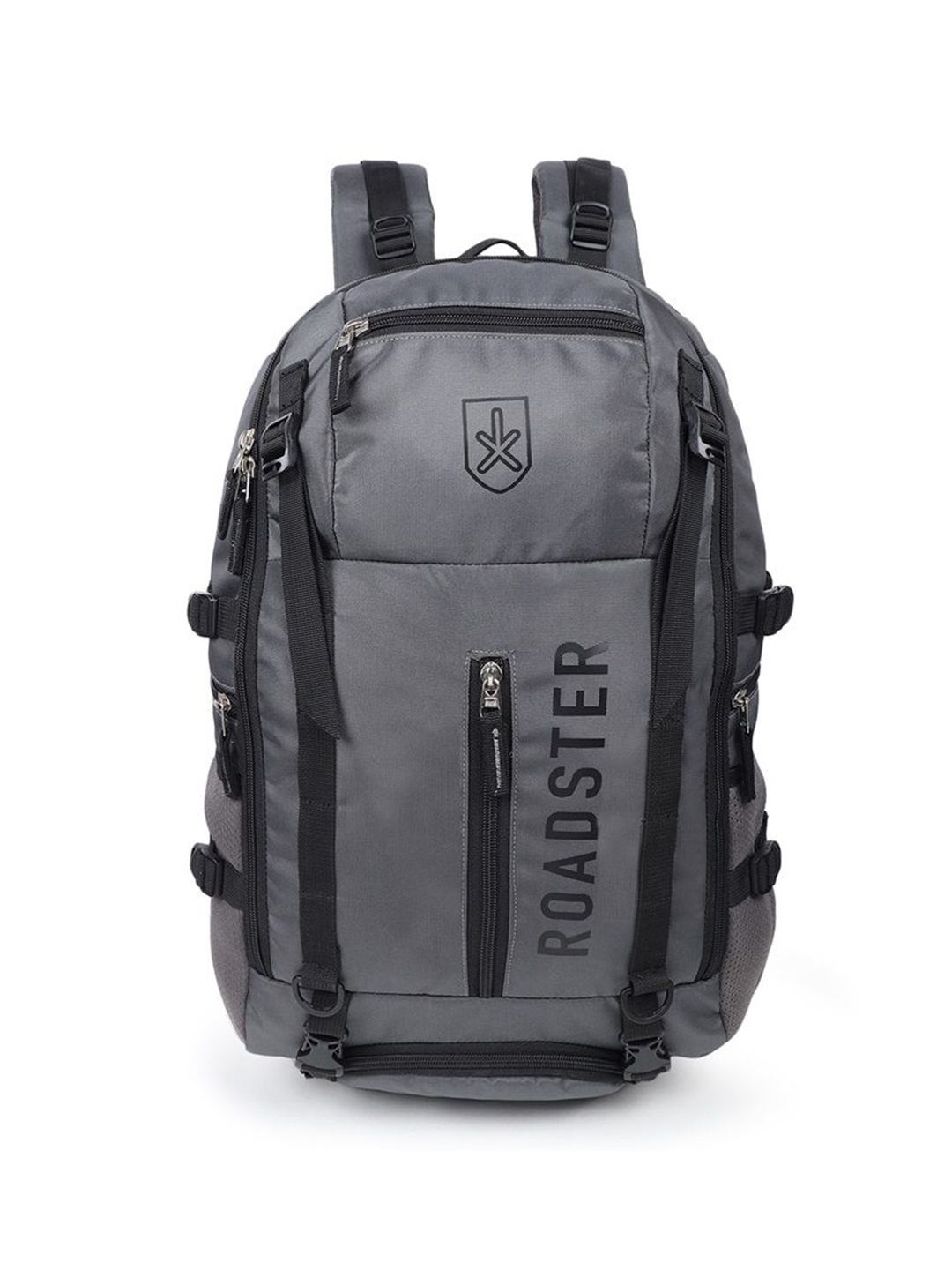 

The Roadster Lifestyle Co. Unisex Brand Logo Printed Water Resistant Backpack, Grey