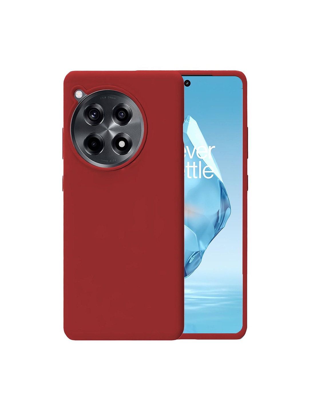 

LIRAMARK Solid OnePlus 12 5G Liquid Silicone Soft Back Case, Red