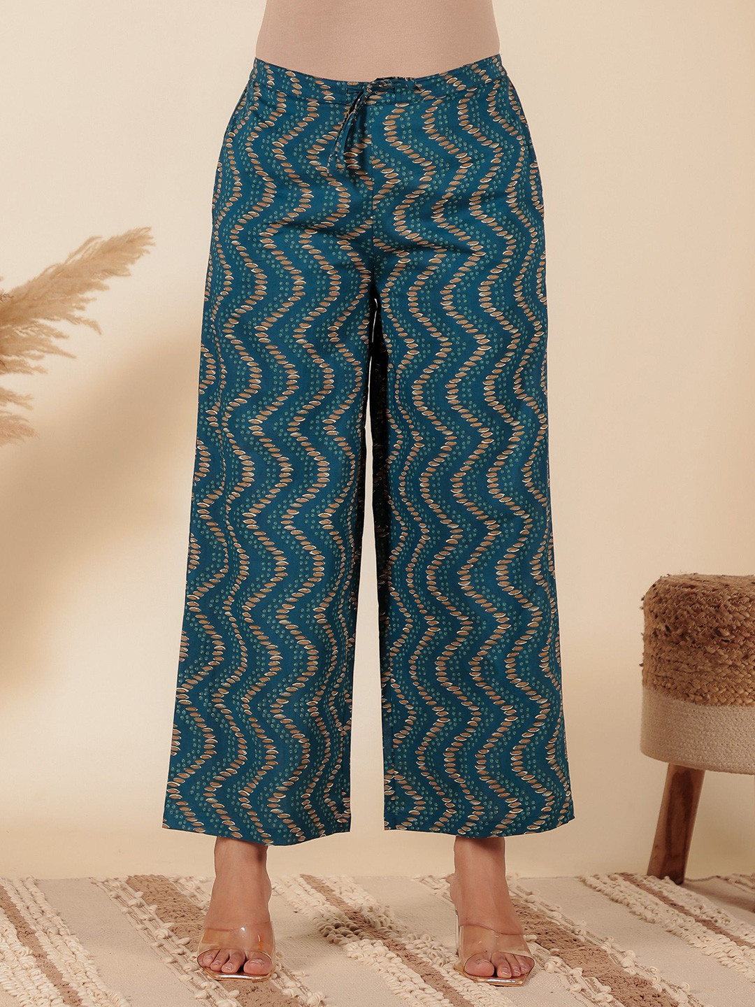 

Aramya Women Printed Ethnic Palazzos, Blue