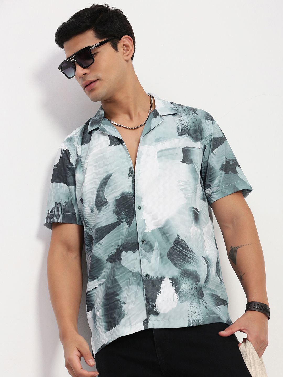 

SHOWOFF Men Comfort Opaque Printed Casual Shirt, Blue