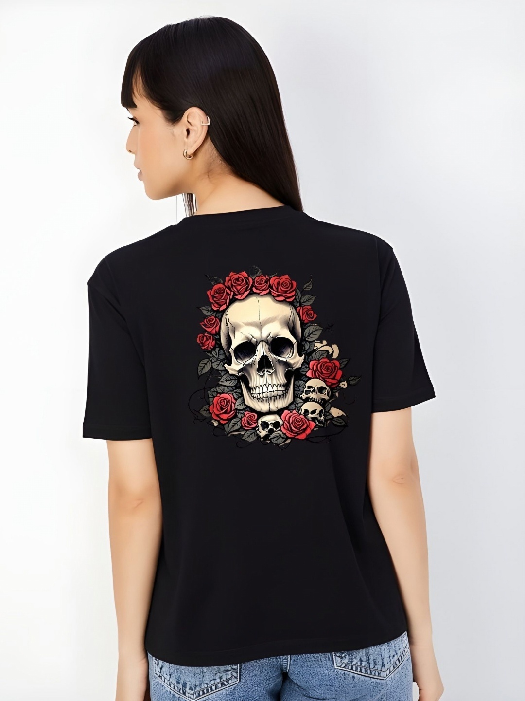 

SZN Women Graphic Printed Round Neck Cotton T-shirt, Black